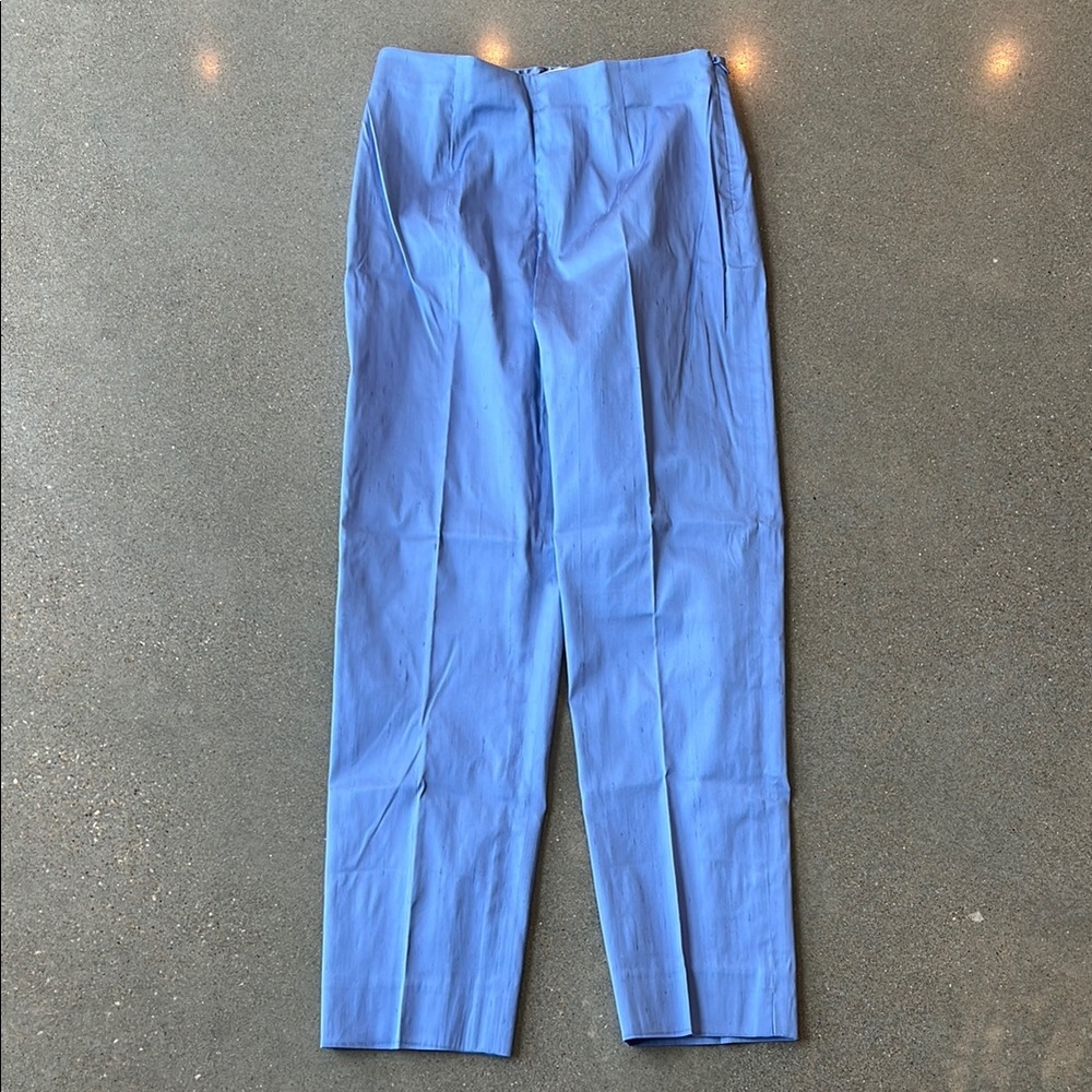Leggiadro Blue Trousers Straight-Leg Design